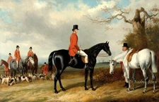 Royal Hound Master Oil painting Giclee Art Printed on canvas L3789