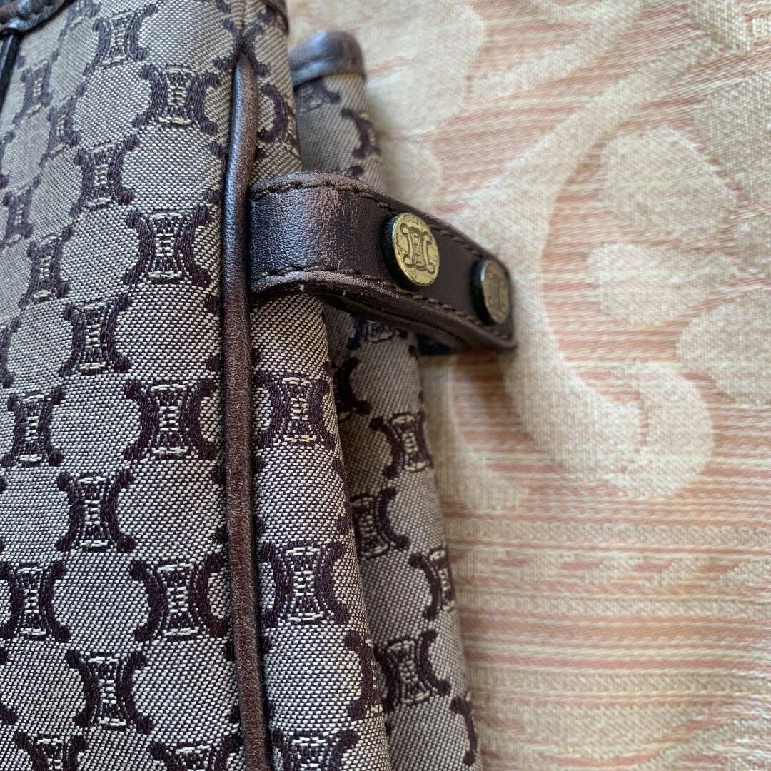 CELINE Macadam Tote Bag Borsa a tracolla Tela Pelle Grigio USATA Autore #S2109