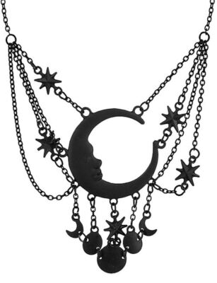 Gothic Pagan Halskette Restyle Sleepless Nights Kette Collier Mond Halbmond