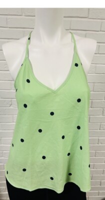 MINE strappy tank cami v-neck Size M Polka Dot D3/6