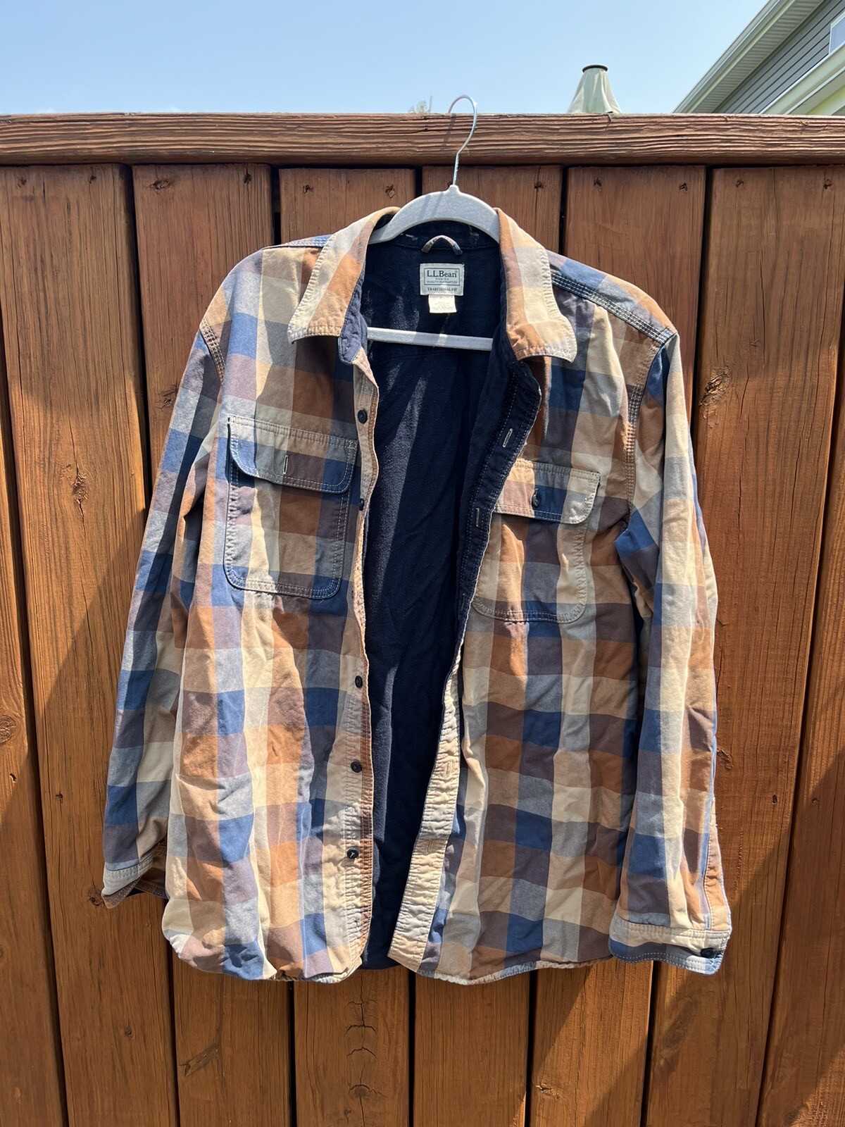 LL BEAN LINED FLANNEL - image 1