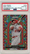 2022 Panini Prizm MIKE TROUT Red Stained Glass - PSA 10