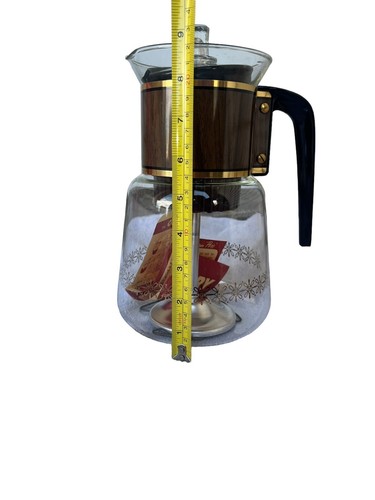 RARE VTG NIB Complete Cory Stovetop Glass Percolator 4 Mugs Orig Box DGPL5 MCM - Picture 6 of 14