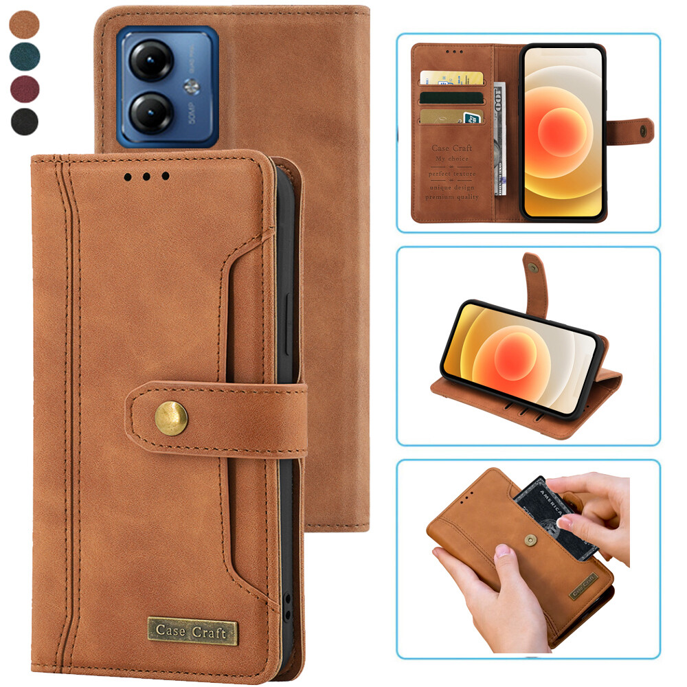Motorola MOTO G14 Case, 3D Painted Shock-Absorption Flip - View #14