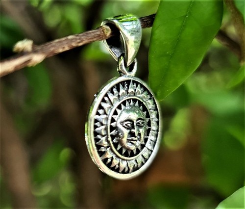 Sonne Anhänger STERLING SILBER 925 Himmlisch Göttlich Talisman Amulett Sonnengott - Bild 3 von 4