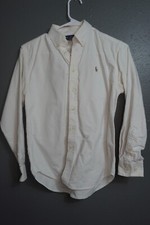 Ralph Lauren Kids Boy White Oxford 100 Cotton Button Down Shirt Size 12