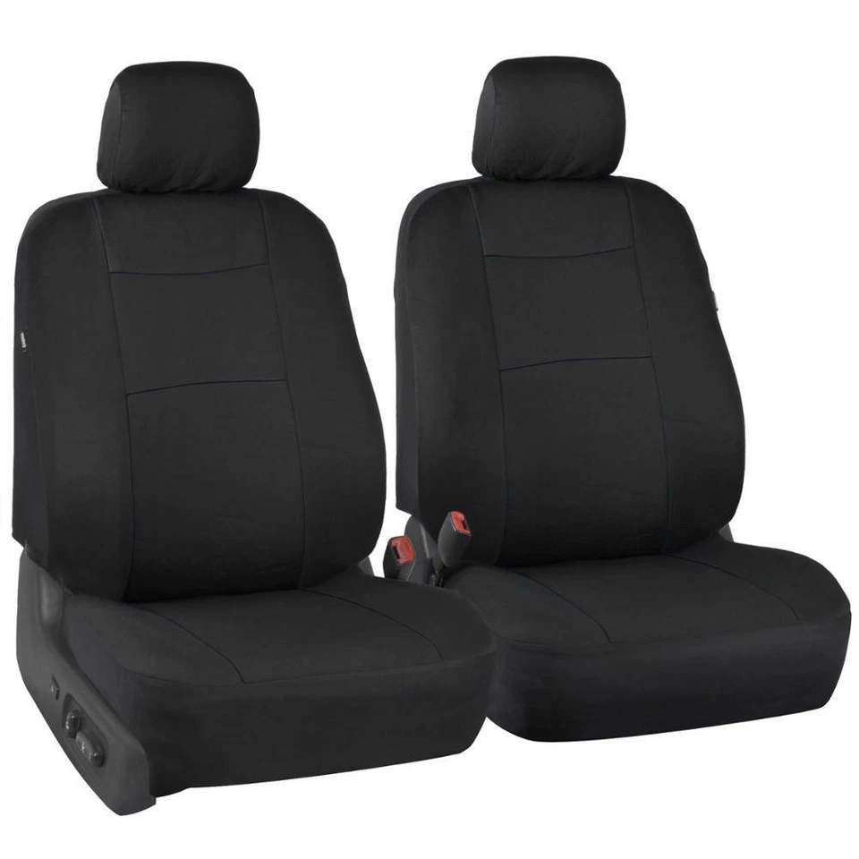 Cubiertas de asiento de auto negras incorporadas reposacabezas de banco trasero/tapetes de goma de alta resistencia Foto 4 de 4