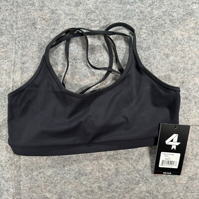 FourLaps Sports Bra Medium Black Crossback Womens Luxury Athleisure NWT