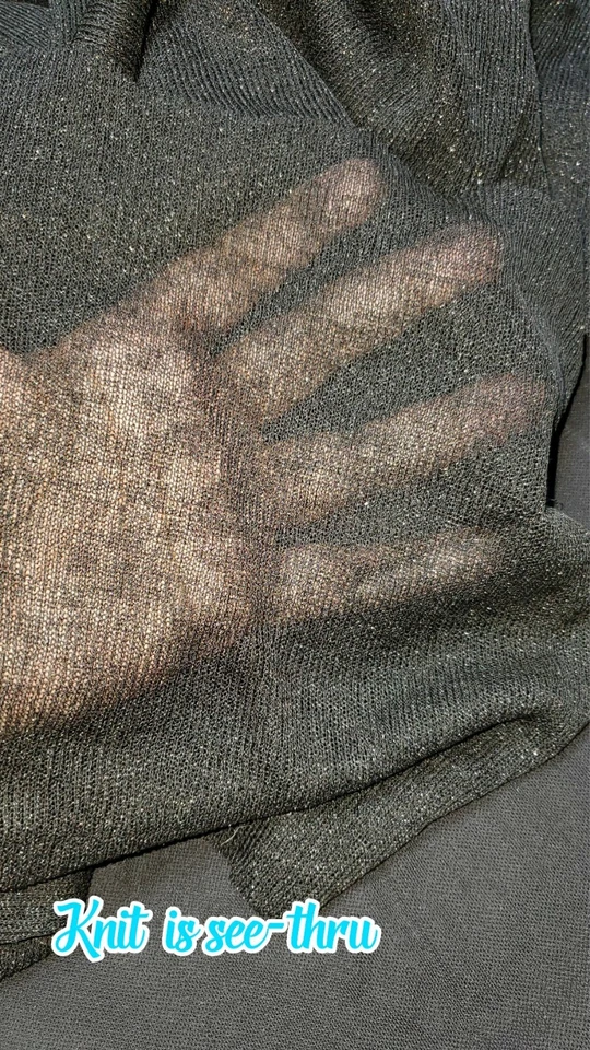 两件黑色面料弹力涤纶透明针织 — 第 3/4 张图片