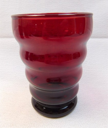 Vintage Set of 6 Anchor Hocking Whirly Twirly Ruby Red Glass Tumblers 4 1/8 Tall - Picture 5 of 8