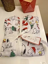Pottery Barn Kids Snoopy Holiday Christmas Santa Flannel Pajama Size 3 1