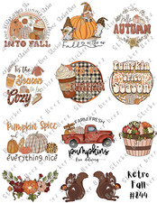 Retro Fall Collage Sheet Supplies Scrapbooks Junk Journal Card Making Crafts