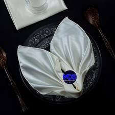 MDS Pack of 50 Wedding Satin 12"X 12" Square Dinner Napkin or Handkerchief fo...