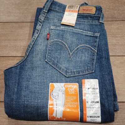 NWT Women's Levi's 528 Curvy Boot Cut Sz 5 Paper Doll Blue Juniors Denim Jeans