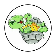 48 CUTE TURTLES. ENVELOPE SEALS LABELS STICKERS 1.2" ROUND