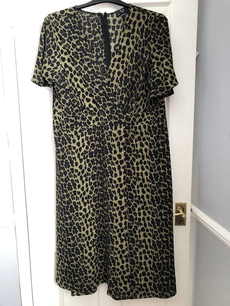 Ax paris green hot sale leopard print dress