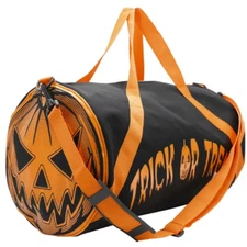 Kreepsville 666 Pumpkin Trick Treat Barrel Duffle Zip Bag Gym Travel Halloween