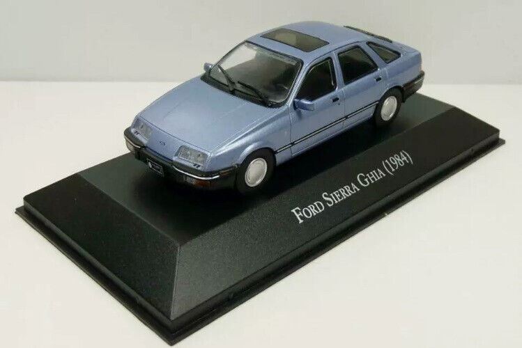 Ford Sierra 2.3 Ghia 1984 in metallic light blue 1:43 scale diecast model car