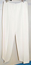 Vintage White Polyester Dress Pants Union Made Elastic Waist Size Medium