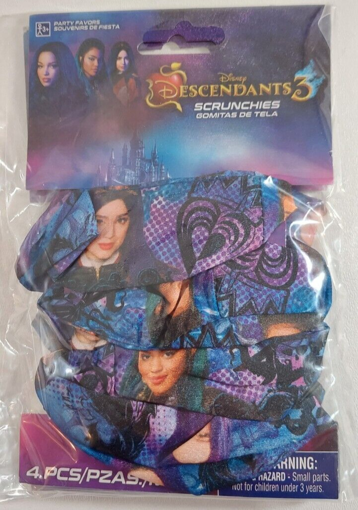 Descendants 3 Hair Scrunchies 4 Pack Disney Descendants Birthday