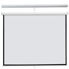 Manual Projection Screen Projector 119" Home Movie Theater Matte White 