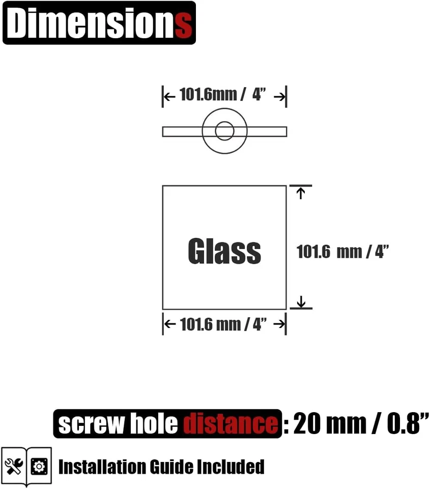 JQK Small Floating Glass Shelves Brushed, 4 Inch Display Ledges for Wall - Image 3 of 4