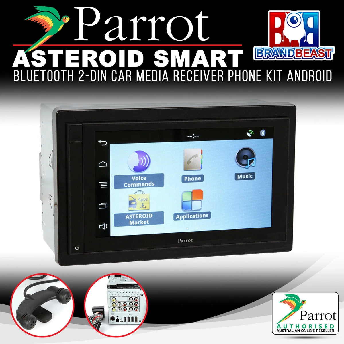 Parrot Asteroid Smart Apps Navigation Multimedia Hands Free 2DIN