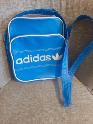 Vintage Adidas Originals Messenger Bag Blue Trefoil Logo