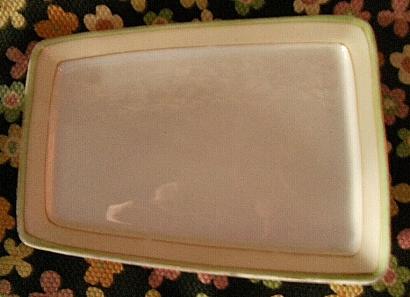 Vintage Hand Painted Nippon Violets Two Piece Cheese Keeper / Dish Porcelain