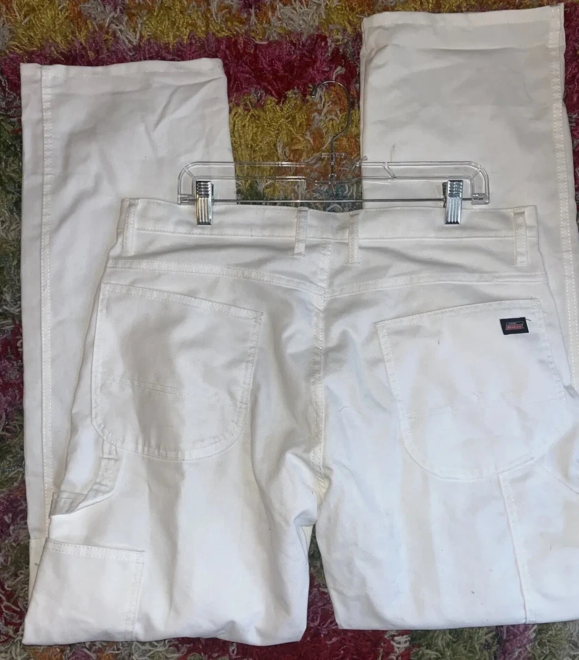 Брюки мужские Dickies 36x34 белые расслабленные мешковатые крой художник гранж - Изображение 2 из 4