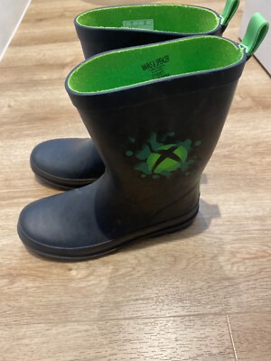 Marks and Spencer Boys M&S XBox black green Wellies UK
