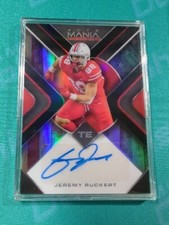 2022 Wild Card Auto Mania Jeremy Ruckert Rookie  AUTO Black Lasers 47/50 NY Jets. rookie card picture