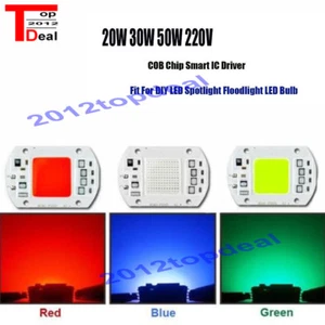 Bleu vert rouge 20W 30W 50W 220V LED COB Intelligent IC Moteur adapté pour DIY LED Ampoule