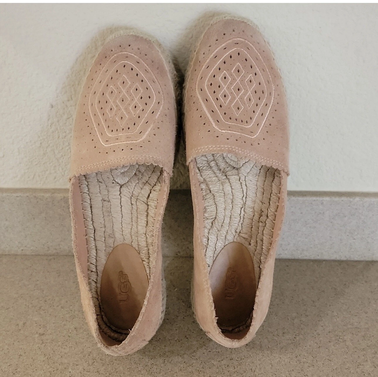 BALLERINE UGGS HEIDI PERF MORBIDO CAMOSCIO PESCA ROSA taglia 9 5