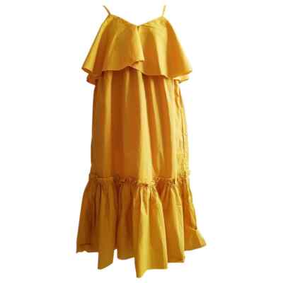 NEW STUNNING MUSTARD MIDI  DRESS SIZE M- L