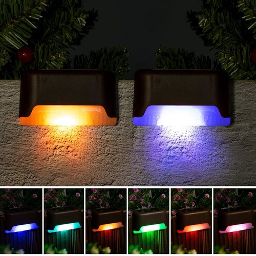 1-8X LED Solar Fence Lights Outdoor Dusk to Dawn Wall Steps Garden Pathway Lamp - Picture 47 of 57