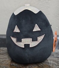 Squishmallows Paige the Black Pumpkin With Silver and Gold 8" Plush Toy