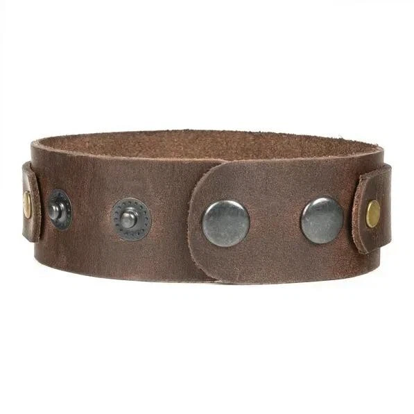 Pulsera ancha de cuero marrón ucraniano "Слава Україні" soporte con Ucrania - Imagen 2 de 4