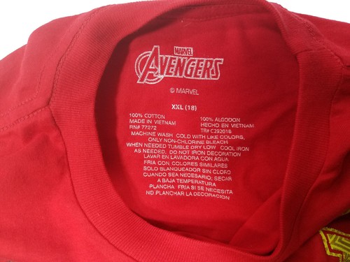 Marvel Avengers Black Panther Glow In The dark Boys T Shirt Red Size XXL 18 - Picture 6 of 11