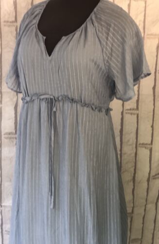 BloomChic Short Sleeve V Neck Maxi Dress 14/16 1X NWT Elastic Waist Pockets - Picture 2 of 10