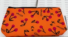 Clinique  Cosmetic Makeup Bag pouch Travel Size w/ Zipper 9"x4.5"x2.5" NEW PIC