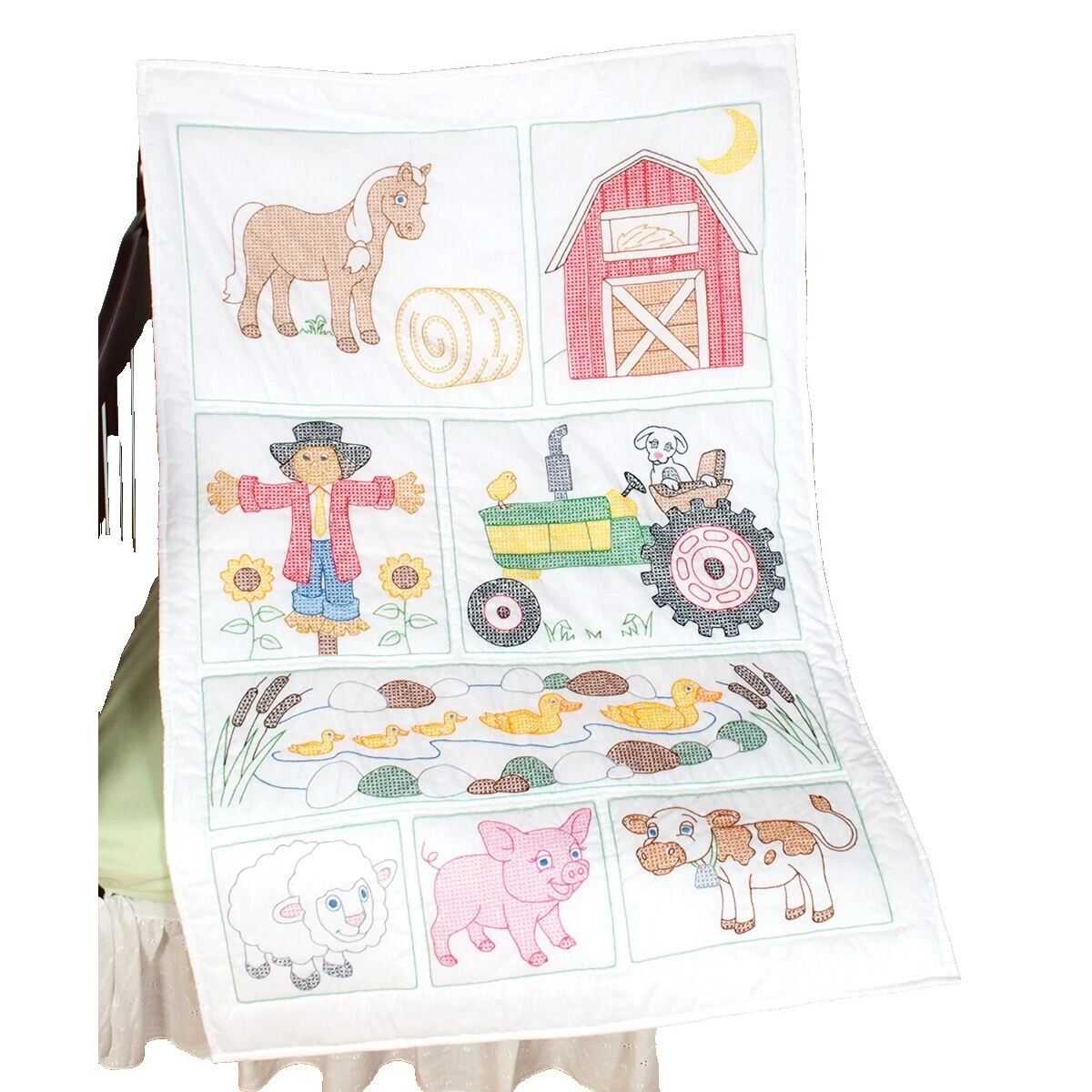 针绣婴儿手工刺绣冲压亚麻制品