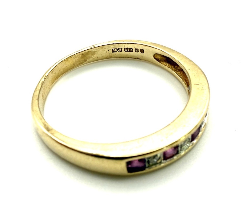 9ct Gold Ruby Diamond Ring Red Ruby Diamond Etern… - image 3