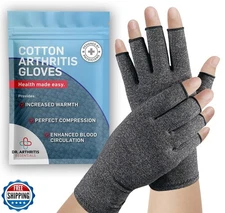 Dr. Arthritis Essentials Open-Fingertip Arthritis Gloves, Compression Gloves 