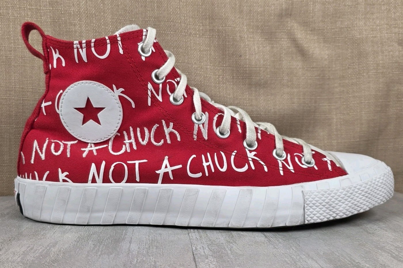Converse UNT1TL3D Hi Not A Chuck Mens Size 12 Red White Platform Shoes Sneakers thumbnail 3