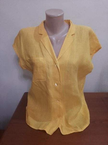 Women Marella Shirt Yellow Linen 38 / M / 46