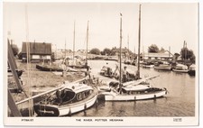 ​Potter Heigham Bridge River Thurne Norfolk Broads Frith's Series RPPC Postcard
