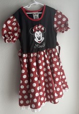 Vintage Disney Minnie Mouse Dress Costume Play Red Polka Dot