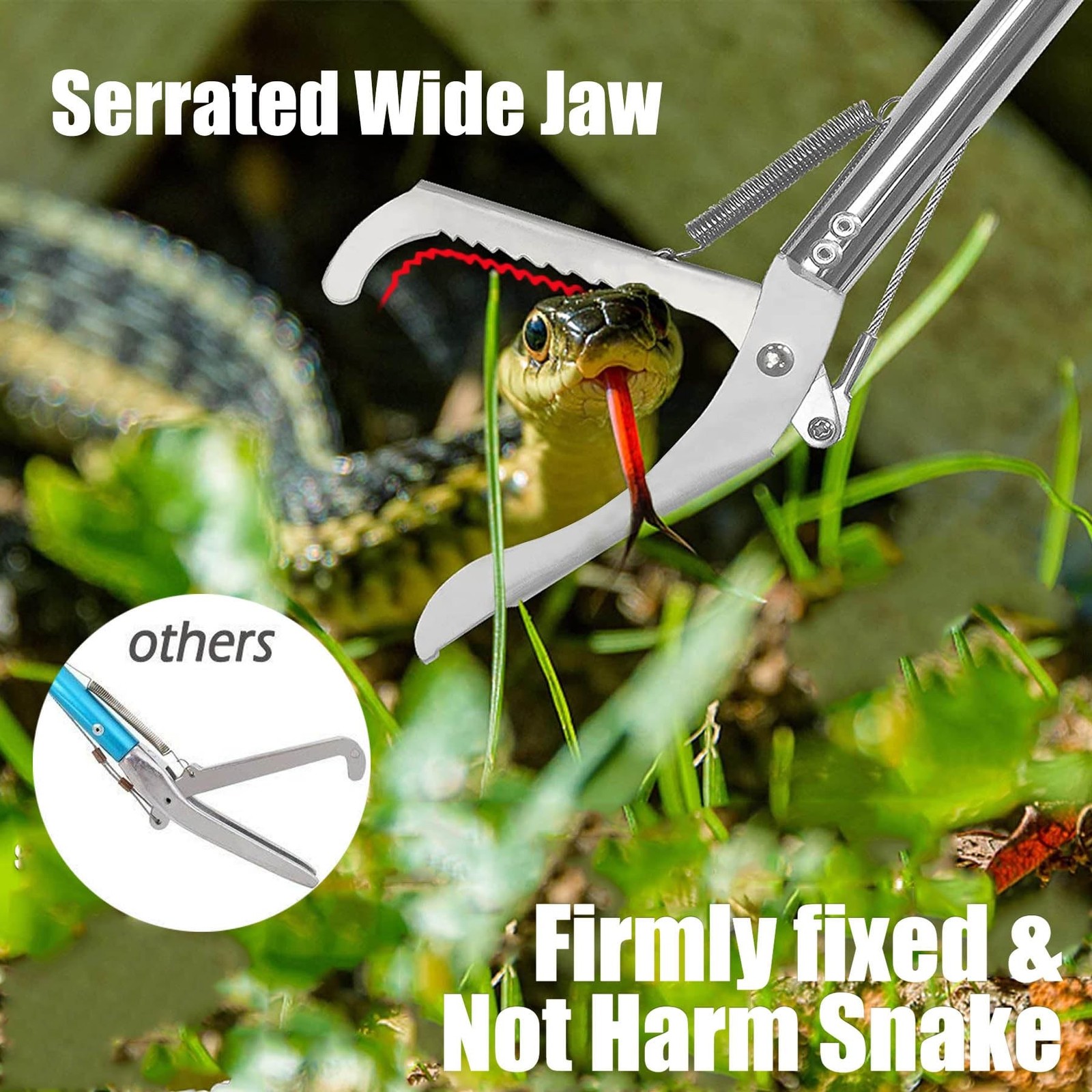 IC ICLOVER Snake Hooks and Grabbers, 52" Extra Long Wide Jaw Snake Tongs & 39...