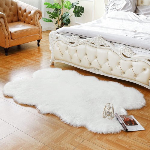 CKLZSAY Faux Fur Sheepskin Rug Super Soft Fluffy Plush Area Rug Bedroom Floor...